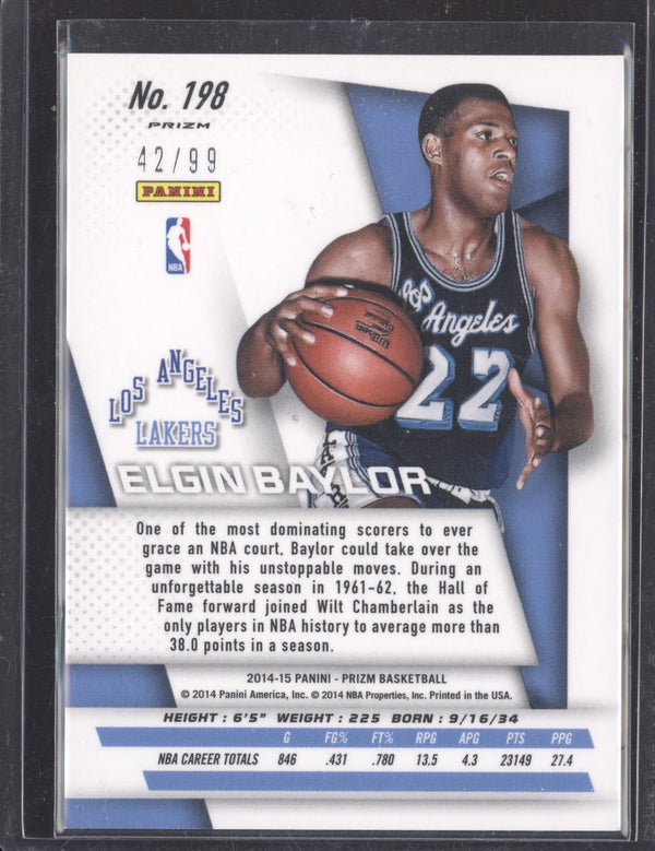 Elgin Baylor 2014-15 Panini Prizm 198 Blue 42/99