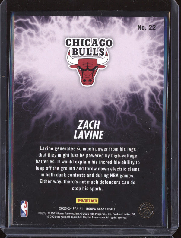 Zach Lavine 2023/24 Panini Hoops 22 High Voltage