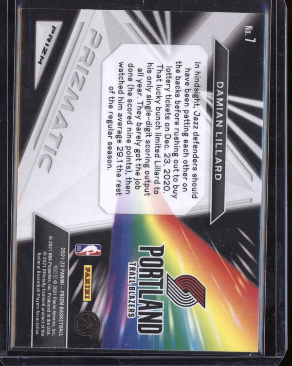 Damian Lillard 2021-22 Panini Prizm Prizmatic Hyper