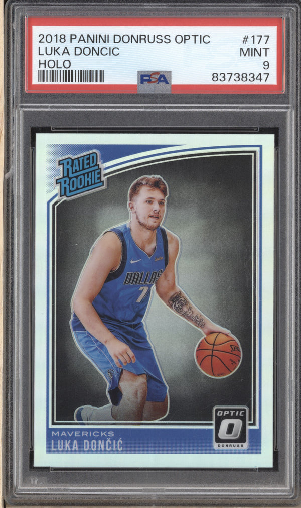 Luka Doncic 2018-19 Panini Donruss Optic 177 Holo RC PSA 9