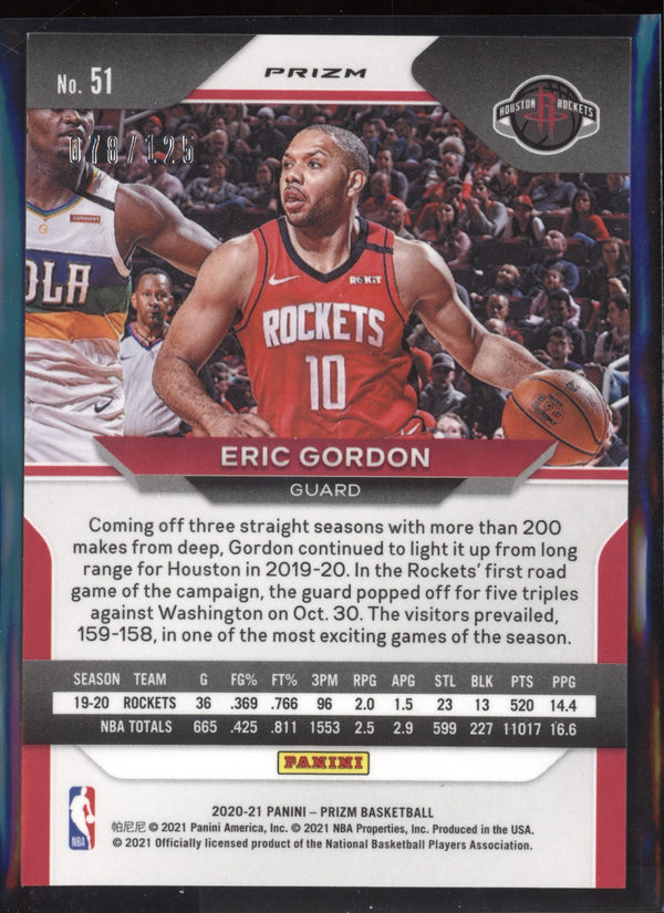 Eric Gordon 2020-21 Panini Prizm Blue Ice 78/125