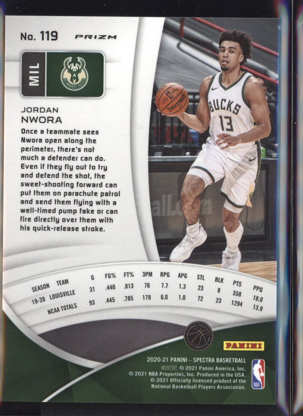 Jordan Nwora 2020/21 Panini Spectra Silver RC