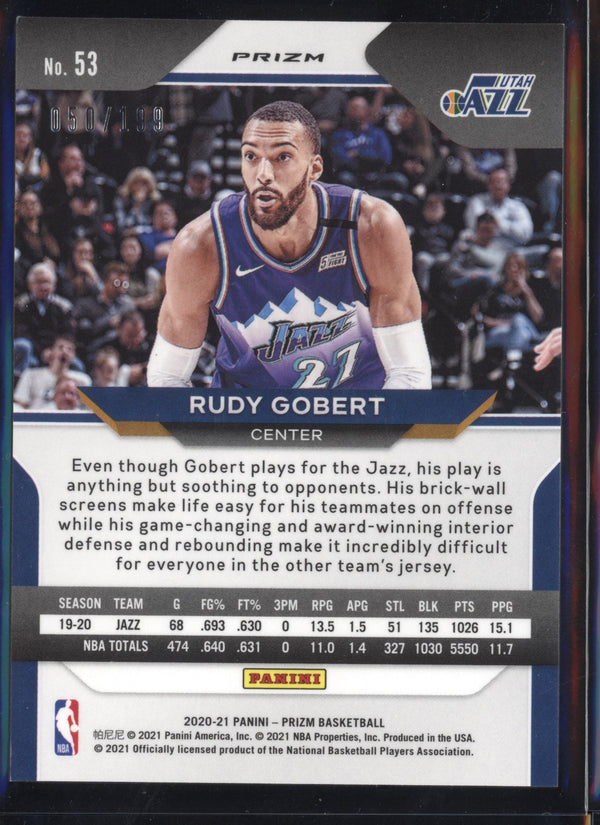 Rudy Gobert 2020/21 Panini Prizm Blue 50/199