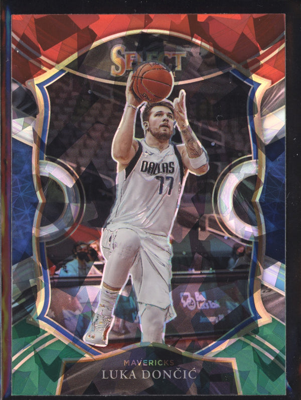 Luka Doncic 2020-21 Panini Select 15 Concourse Red White Green Ice