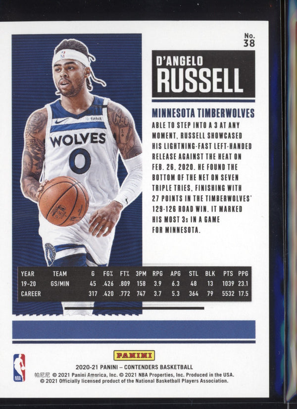 D'Angelo Russell 2020/21 Panini Contenders Conference Finals Ticket 71/75