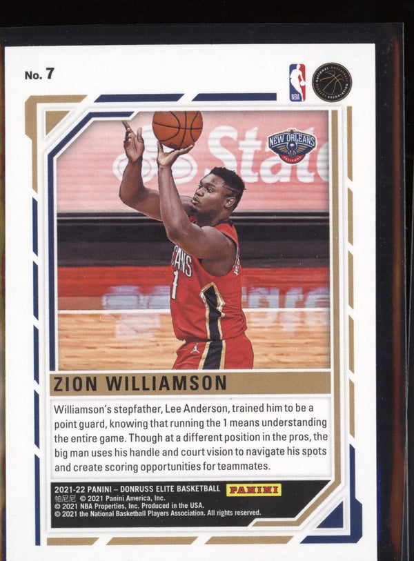 Zion Williamson 2021-22 Panini Donruss Elite Primary Colors