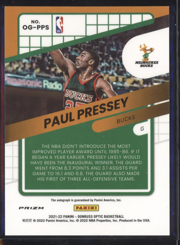 Paul Pressey 2021-22 Panini Donruss Optic OG-PPS Opt-Graphs Choice