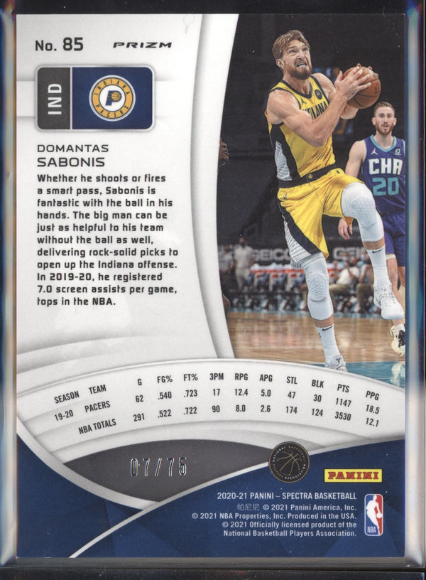 Domantas Sabonis 2020-21 Panini Spectra 85 Asia Yellow Green 7/75