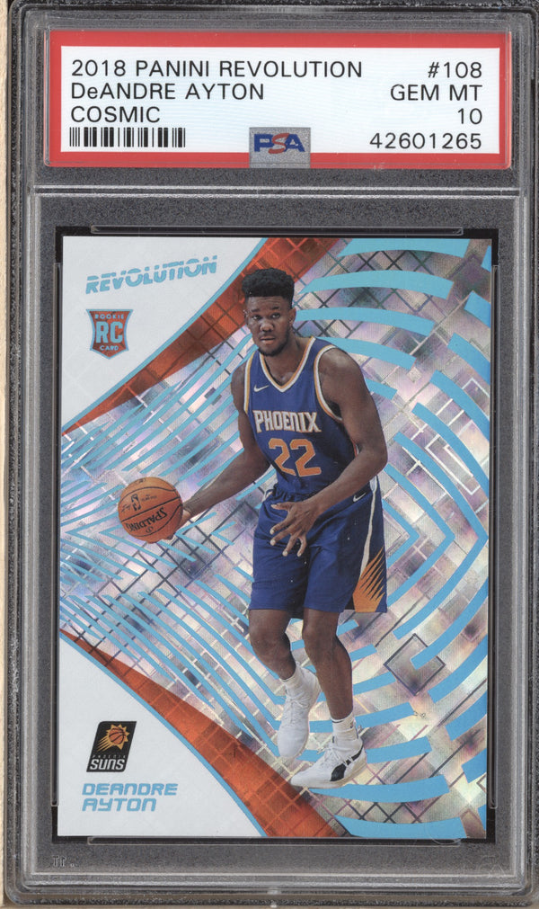 Deandre Ayton 2018-19 Panini Revolution 108 Cosmic RC 78/100 PSA 10