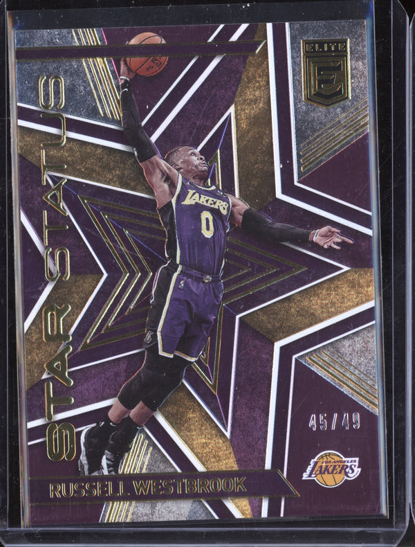 Russell Westbrook 2021/22 Panini Elite Star Status Purple 45/49