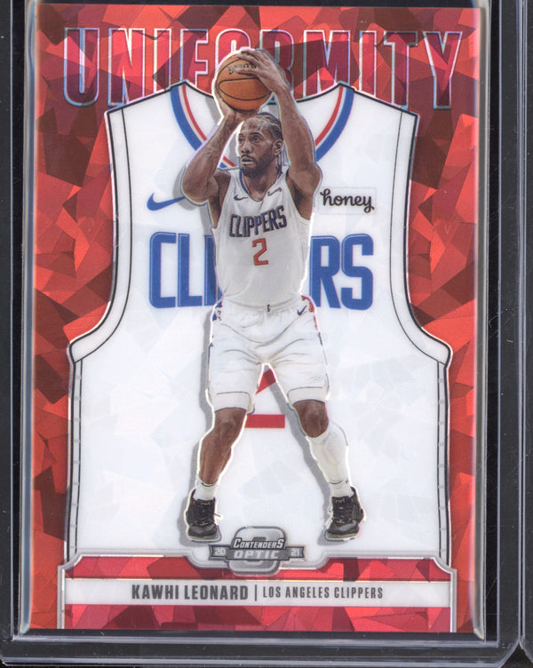 Kawhi Leonard 2020-21 Panini Contenders Optic Uniformity Red Cracked Ice