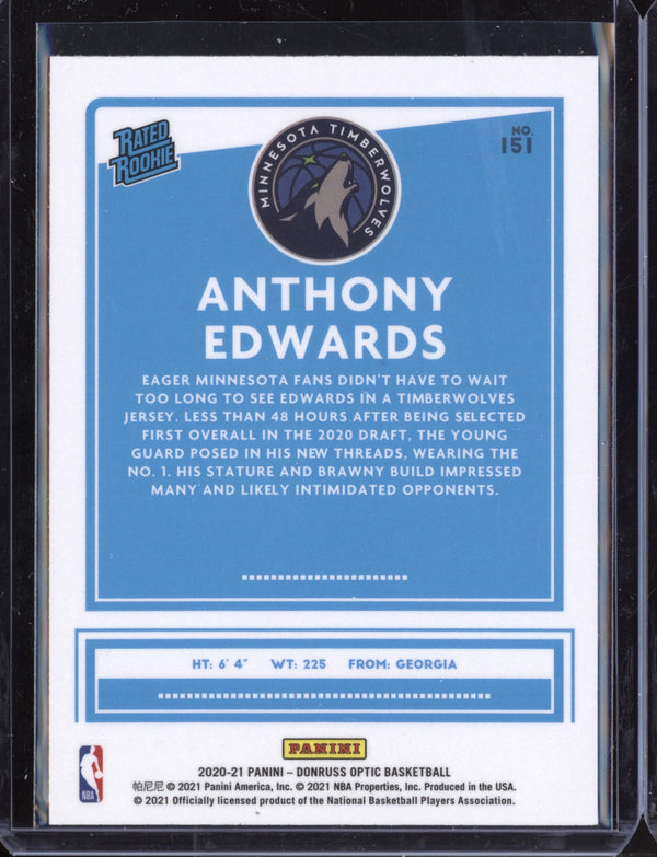 Anthony Edwards 2020-21 Panini Optic RC