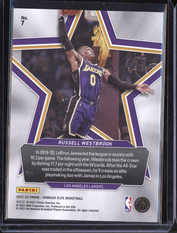 Russell Westbrook 2021/22 Panini Elite Star Status Purple 45/49