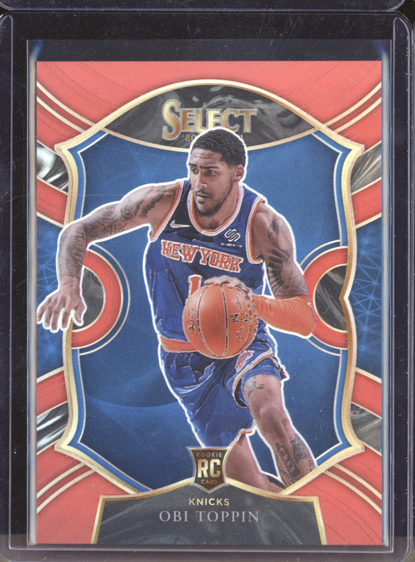 Obi Toppin 2020-21 Panini Select 68 Concourse Red RC 35/199