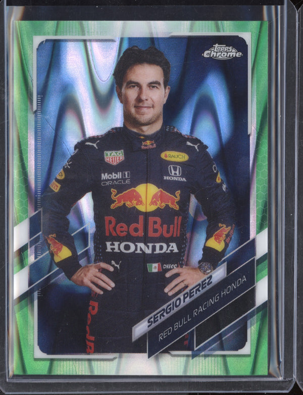 Sergio Perez 2021 Topps Chrome Formula One Green Ray Wave 88/99