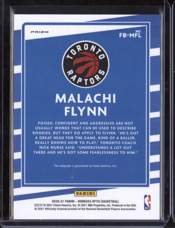 Malachi Flynn 2020-21 Panini Optic Fast Break Signatures RC