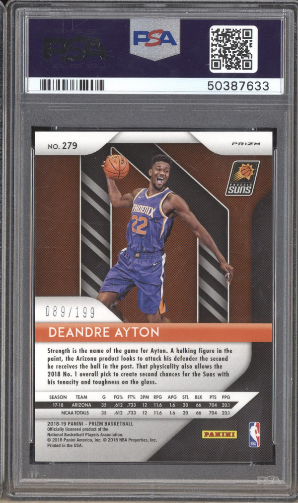 Deandre Ayton 2018-19 Panini Prizm 279 Blue RC 89/199 PSA 10