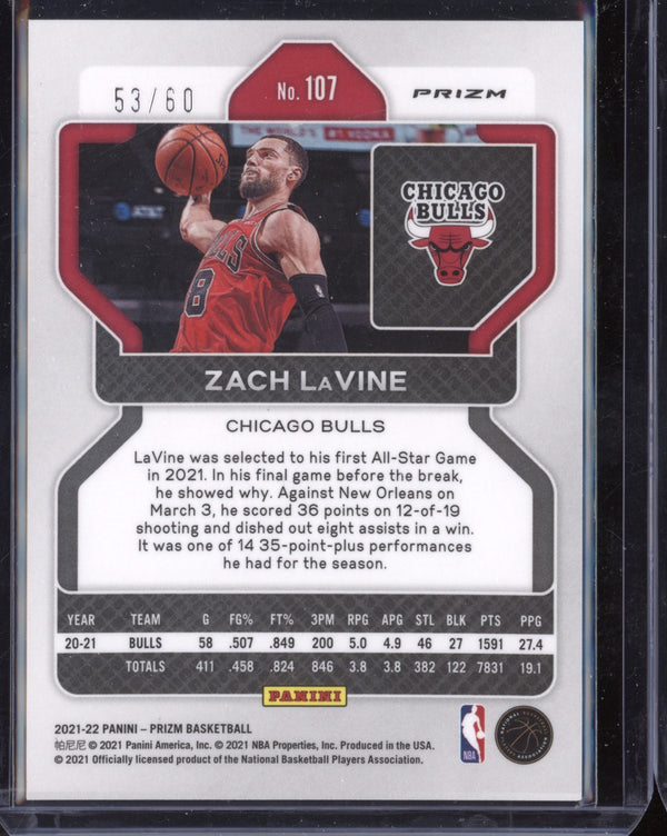 Zach LaVine 2021-22 Panini Prizm Orange Wave 53/60