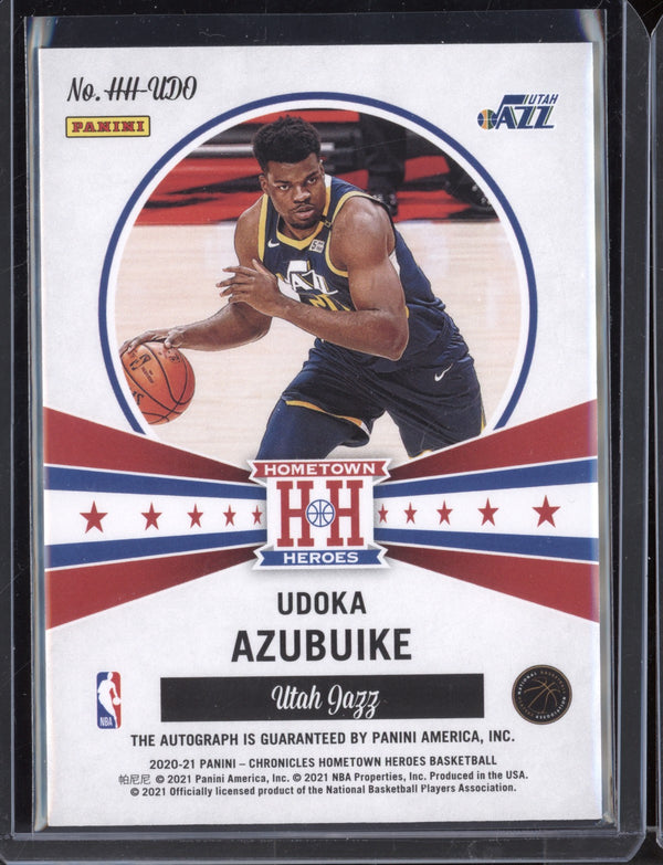 Udoka Azubuike 2020-21 Panini Chronicles Hometown Heroes Rookie Auto Blue RC 91/99