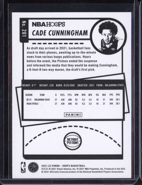 Cade Cunningham 2021-22 Panini Hoops RC