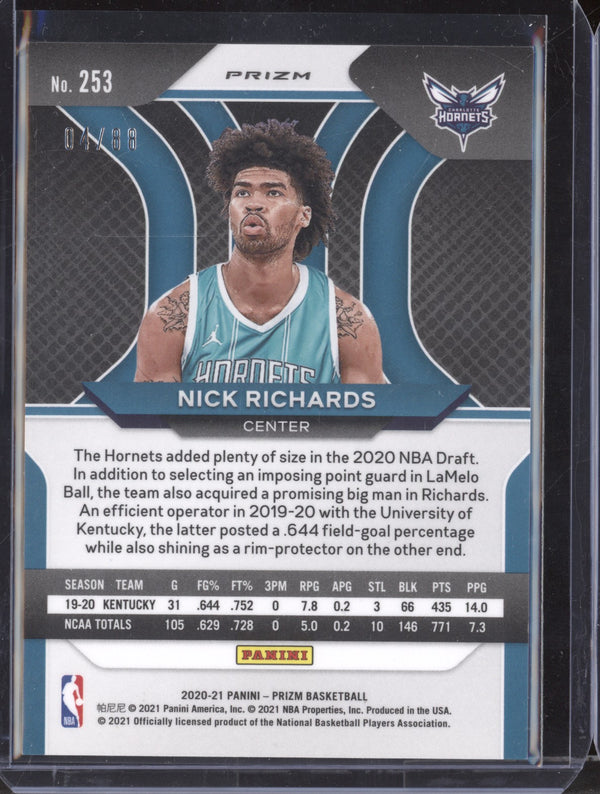 Nick Richards 2020-21 Panini Prizm 253 Choice Red RC 04/88