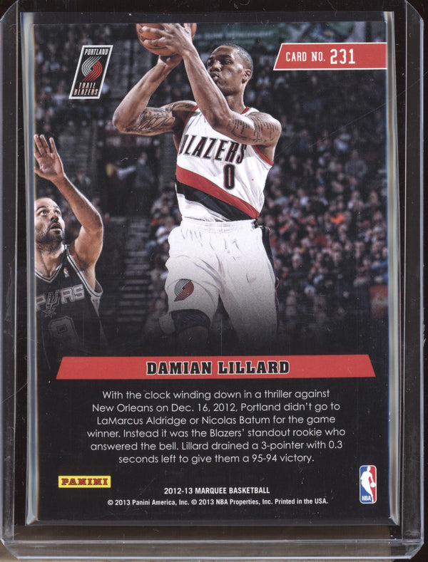 Damian Lillard 2012-13 Panini Marquee 231 Black Holoboard RC