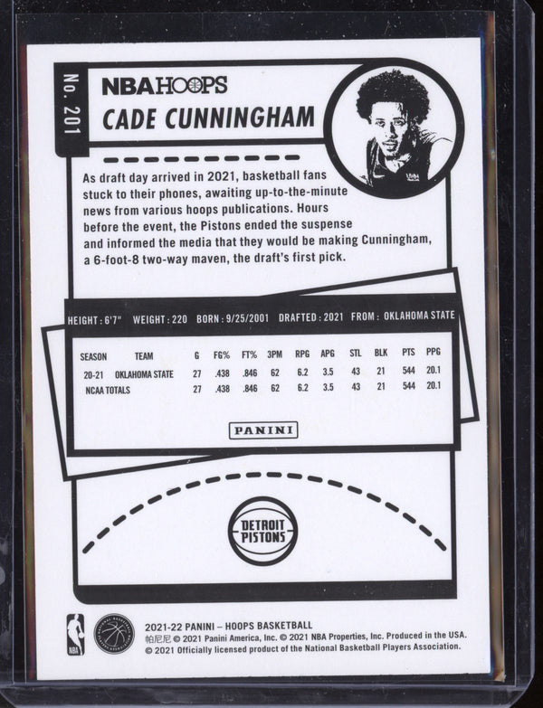 Cade Cunningham 2021-22 Panini Hoops Purple RC