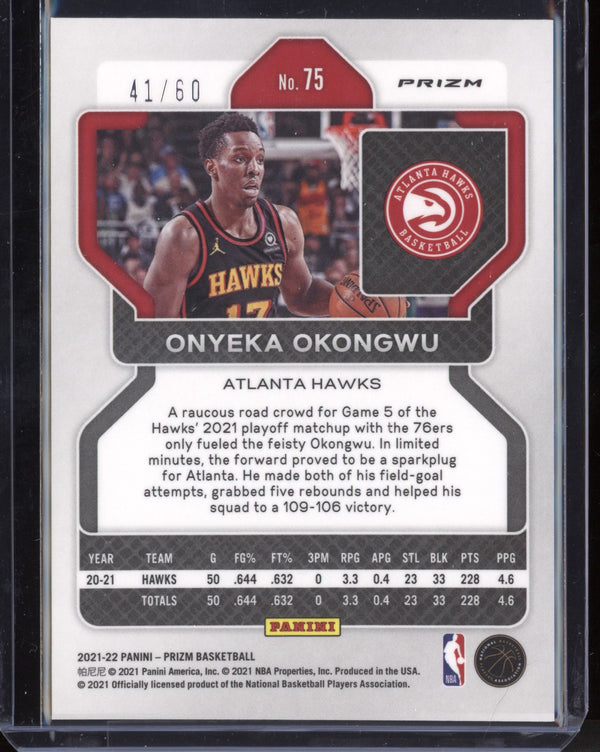 Onyeka Okongwu 2021-22 Panini Prizm Orange Wave 41/60