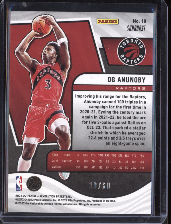 OG Anunoby 2021-22 Panini Revolution Sunburst 38/60