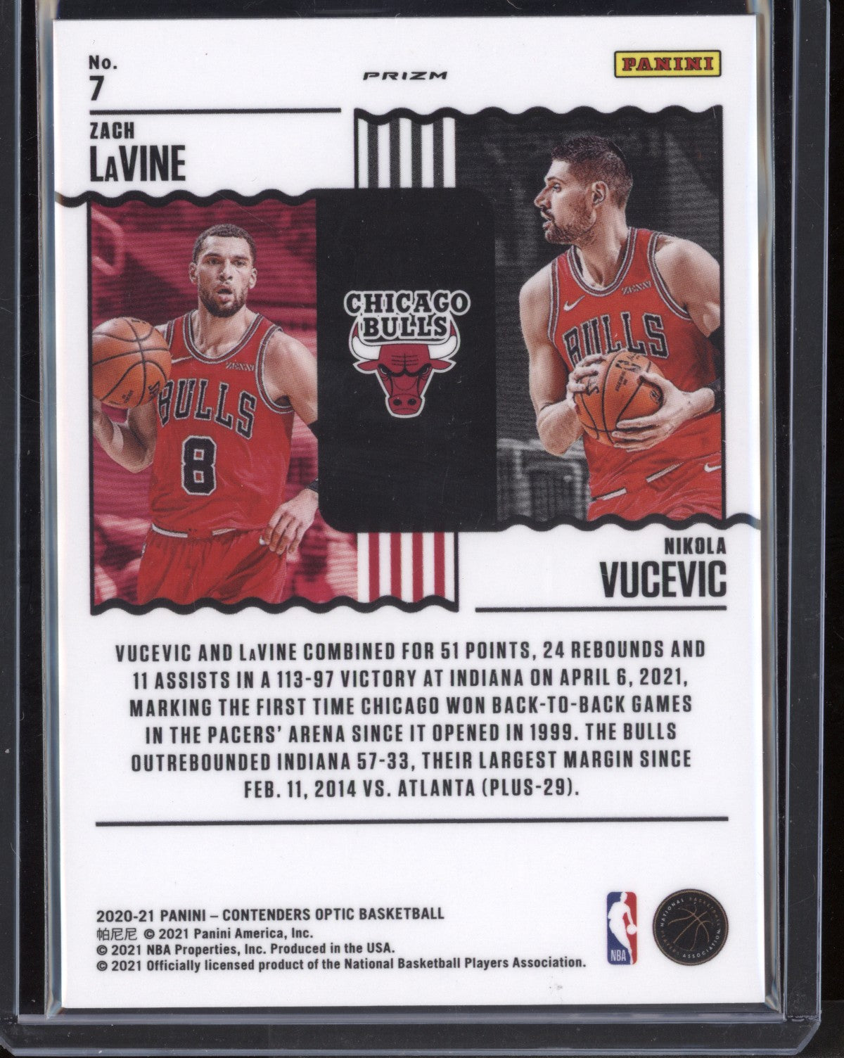 Zach LaVine Nikola Vucevic 2020-21 Panini Contenders Optic Team Tandems