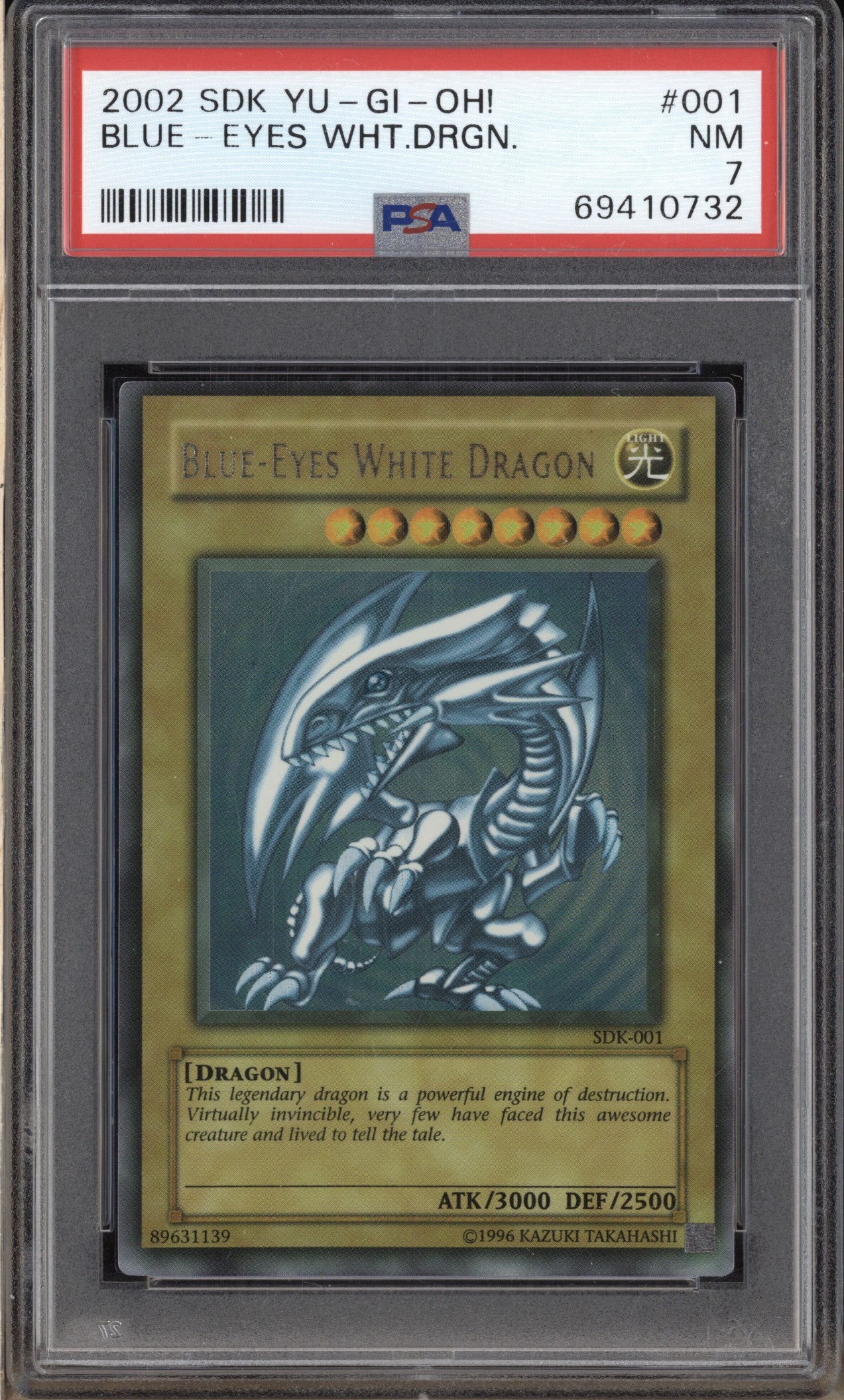 Blue Eyes White Dragon 2002 Yu Gi Oh Starter Deck Kaiba Sdk 1 Psa 7 As The Hobby 2861