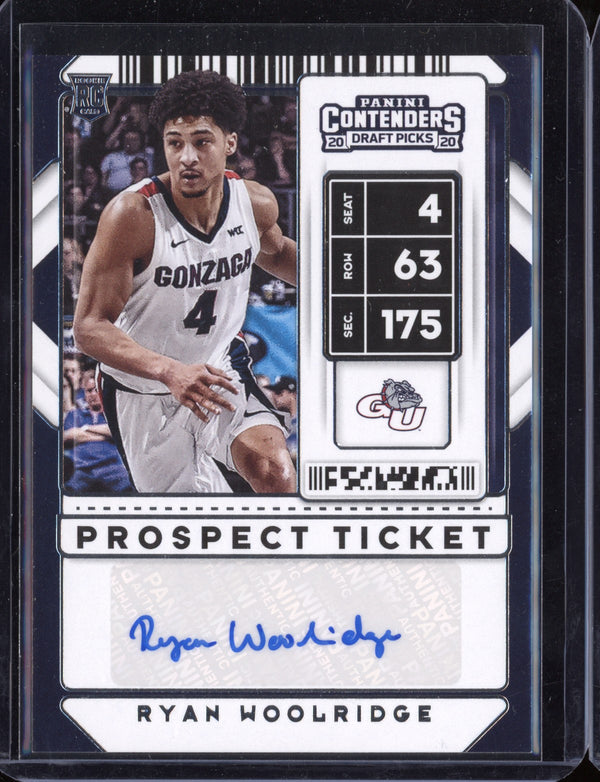 Ryan Woolridge 2020/21 Panini Contenders Draft Picks Prospect Ticket Auto RC