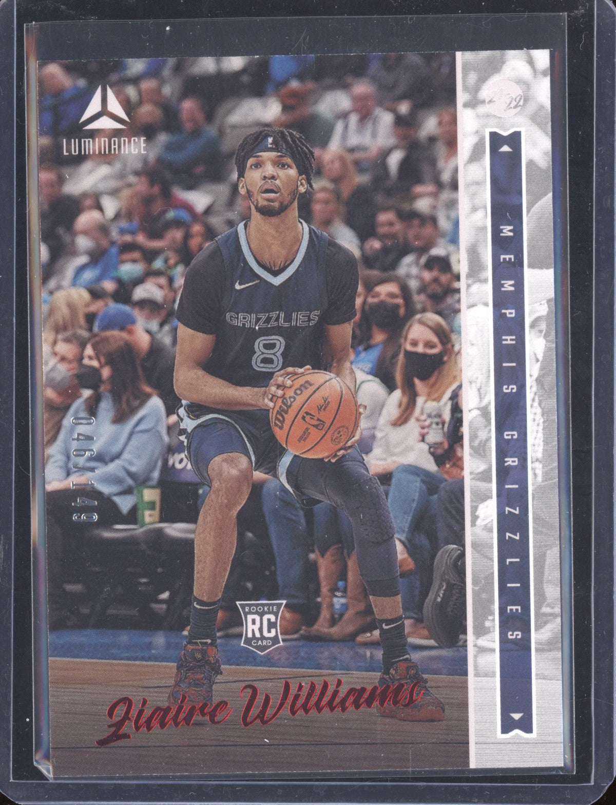 Ziaire Williams 2021-22 Panini Chronicles 251 Luminance Red RC 46/149