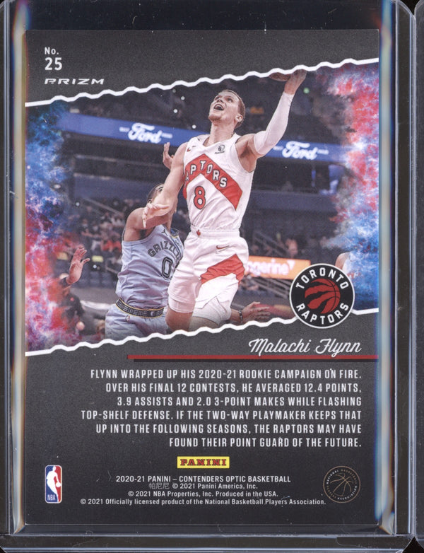 Malachi Flynn 2020-21 Panini Contenders Optic Hoop Dreams Red Cracked Ice RC