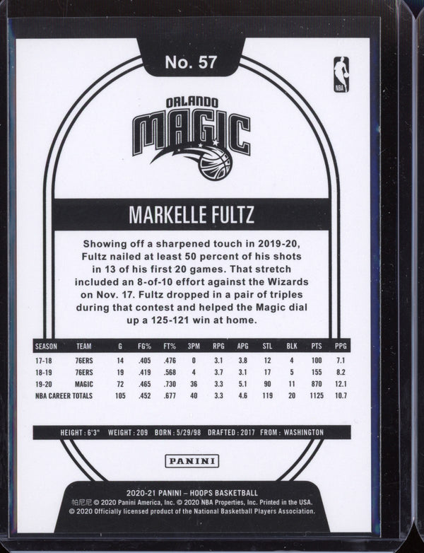 Markelle Fultz 2020-21 Panini Hoops Green 81/99