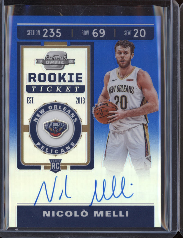 Nicolo Melli 2019-20 Panini Contenders Optic Rookie Ticket Blue Auto RC 51/99