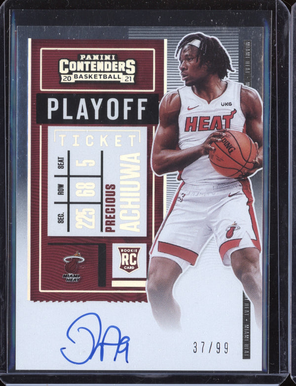 Precious Achiuwa 2020/21 Panini Contenders Playoff Ticket Auto RC 37/99