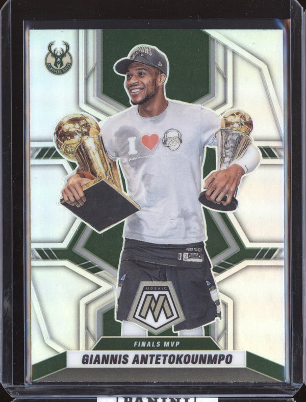 Giannis Antetokounmpo 2021/22 Panini Mosaic 296 Finals MVP Silver