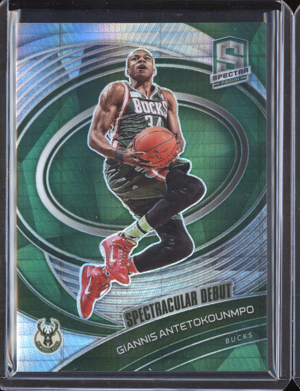 Giannis Antetokounmpo 2020/21 Panini Spectra Spectracular Debut Green Tmall