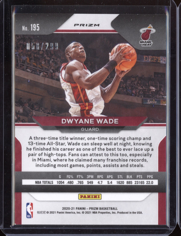 Dwyane Wade 2020 Panini Prizm Basketball Red Prizm 58/299