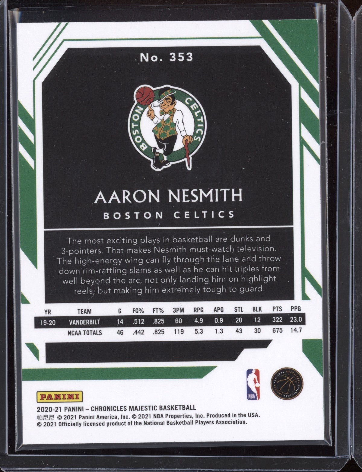 Aaron Nesmith 2020-21 Panini Chronicles Majestic RC 192/249