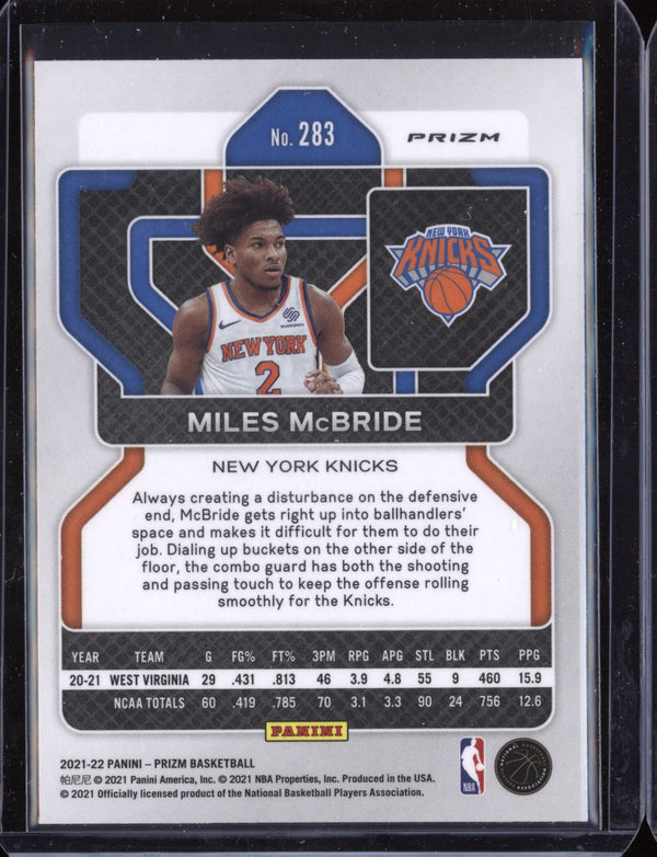 Miles Mcbride 2021-22 Panini Prizm Hyper RC