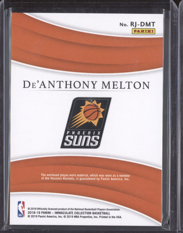 De'Anthony Melton 2018-19 Panini Immaculate RJ-DMT Remarkable Memorablia RC 28/99