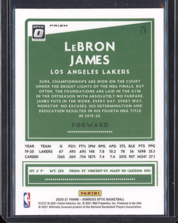 LeBron James 2020/21 Panini Optic Holo