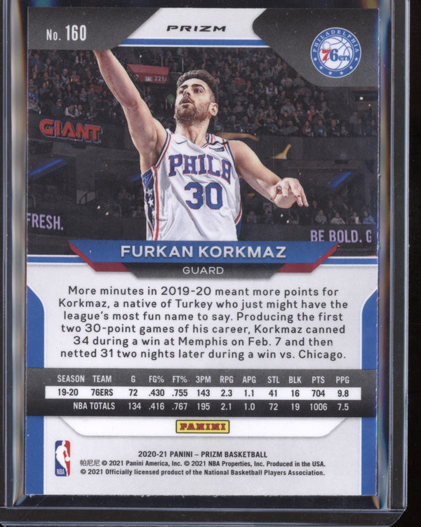 Furkan Korkmaz 2020-21 Panini Prizm Gold Wave