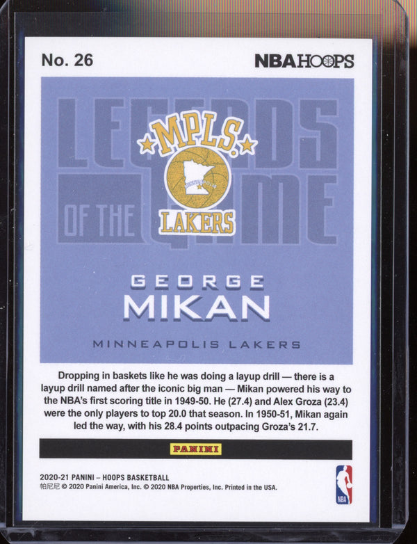 George Mikan 2020-21 Panini Hoops Legends of the Game Artist Proof 22/25