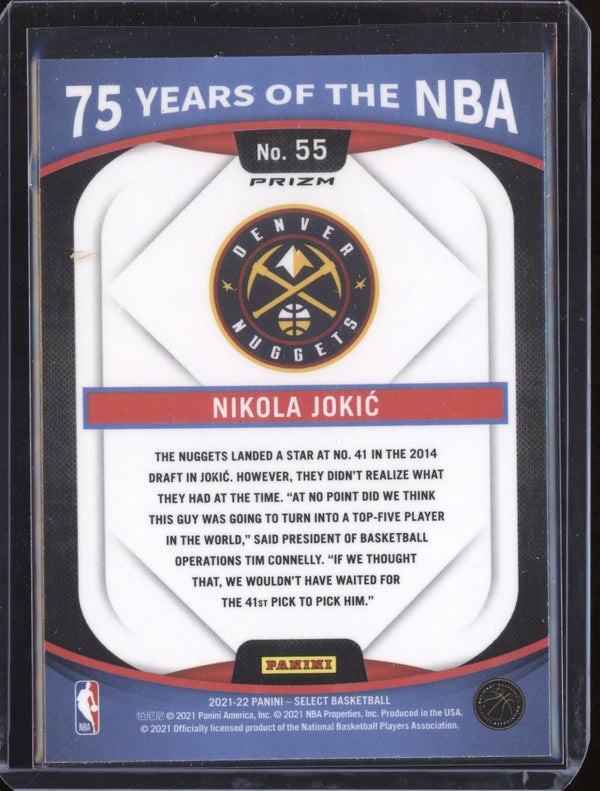 Nikola Jokic 2021-22 Panini Select 55 75 Years of the NBA