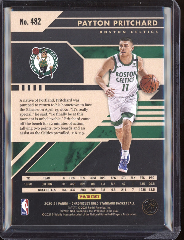 Payton Pritchard 2020/21 Panini Chronicles Gold Standard RC 52/99