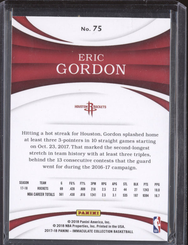 Eric Gordon 2017-18 Panini Immaculate 75 Red 5/35