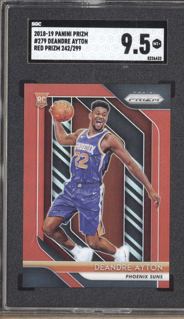 Deandre Ayton 2018-19 Panini Prizm 279 Red RC 242/299 SGC 9.5